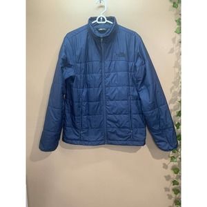 THE NORTH FACE MENS SZ M COAT MOCK NECK NAVY BLUE A3
